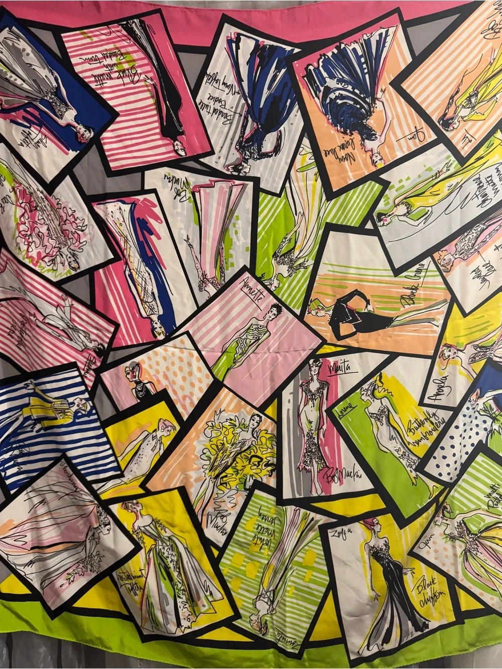 Bob Mackie Wearable Art Whimsical Collection 100% Silk Scarf